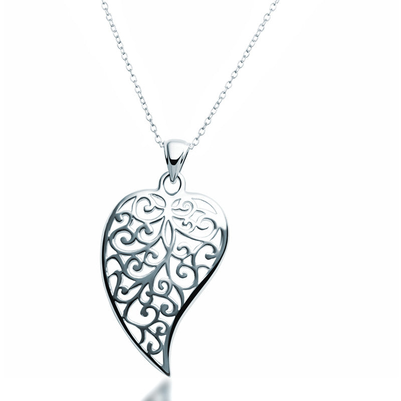 Filigree Leaf Necklace - Zaffre Jewellery - 1
