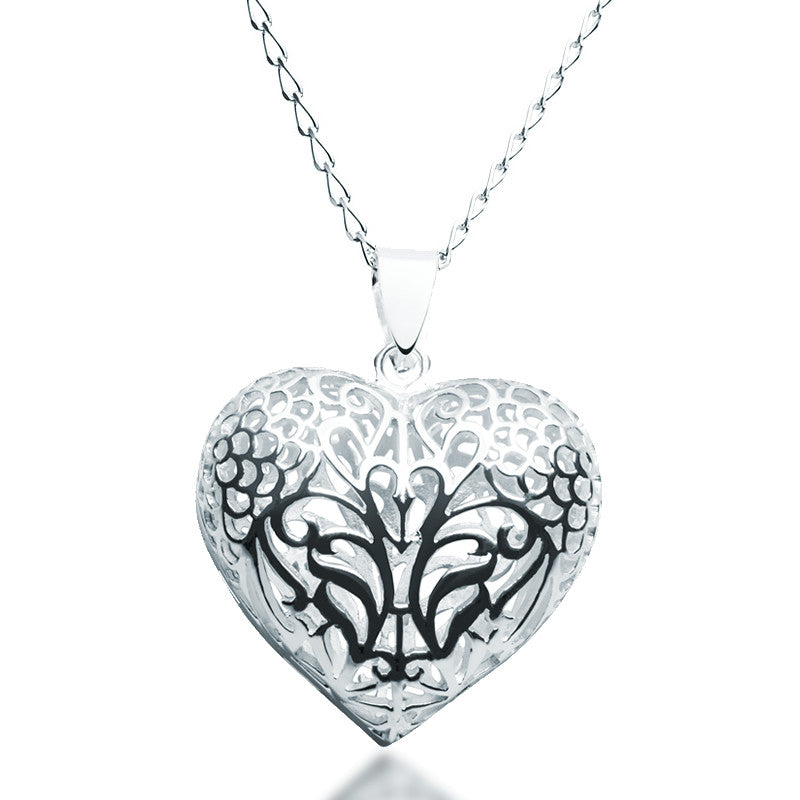Filigree Puff Heart Necklace - Zaffre Jewellery - 1