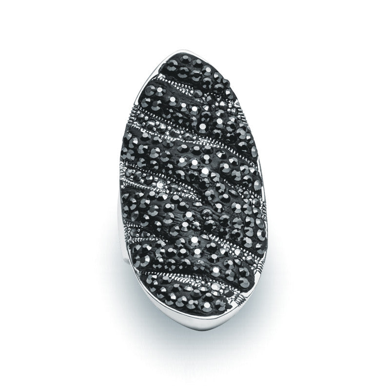 Black Crystal Ring - Zaffre Jewellery - 2