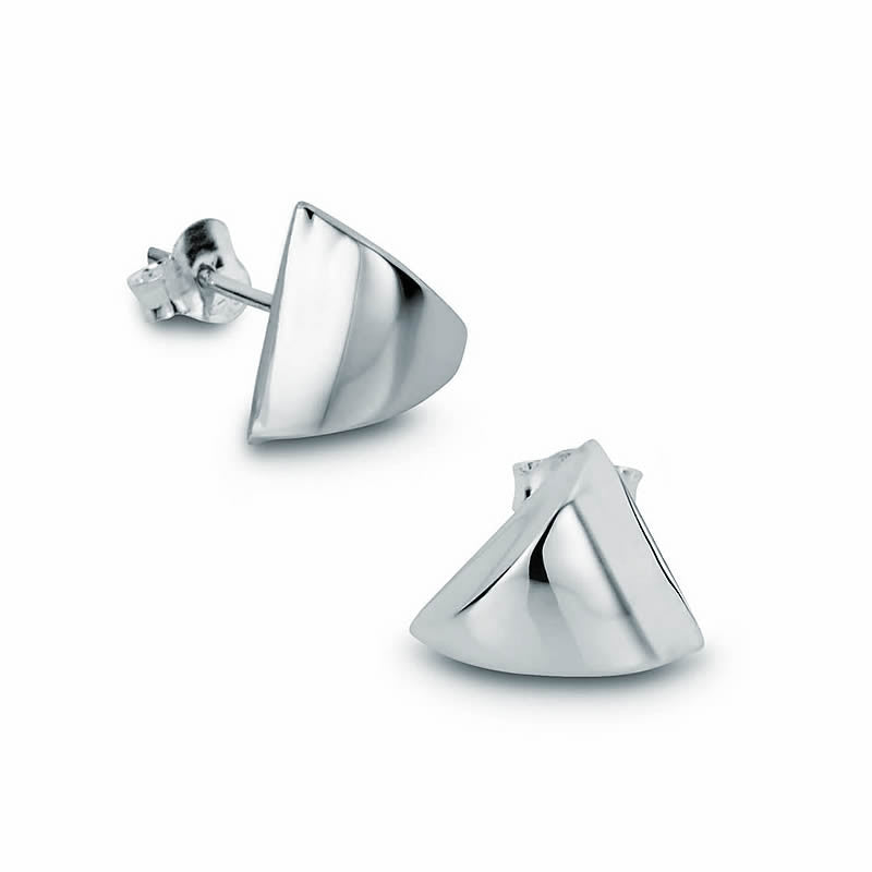 Silver Triangle Studs - Zaffre Jewellery - 1