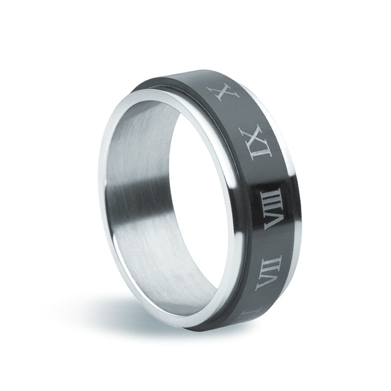 Stainless Steel Spinning "Numeri" Ring - Zaffre Jewellery - 1