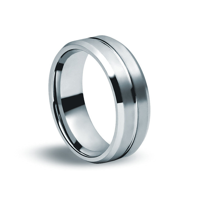 Tungsten Carbide - Machined Groove Ring - Zaffre Jewellery - 1