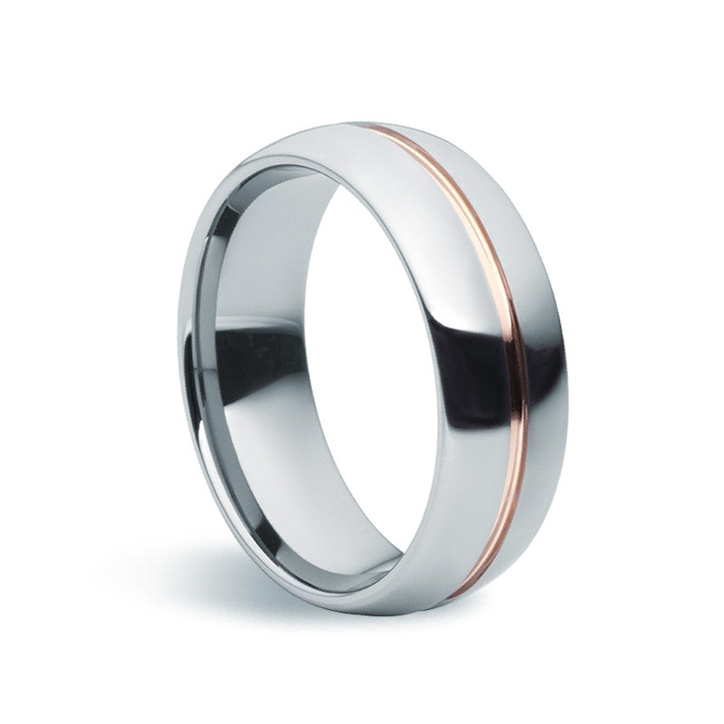 Tungsten Carbide & Rose Gold Ring - Zaffre Jewellery - 1