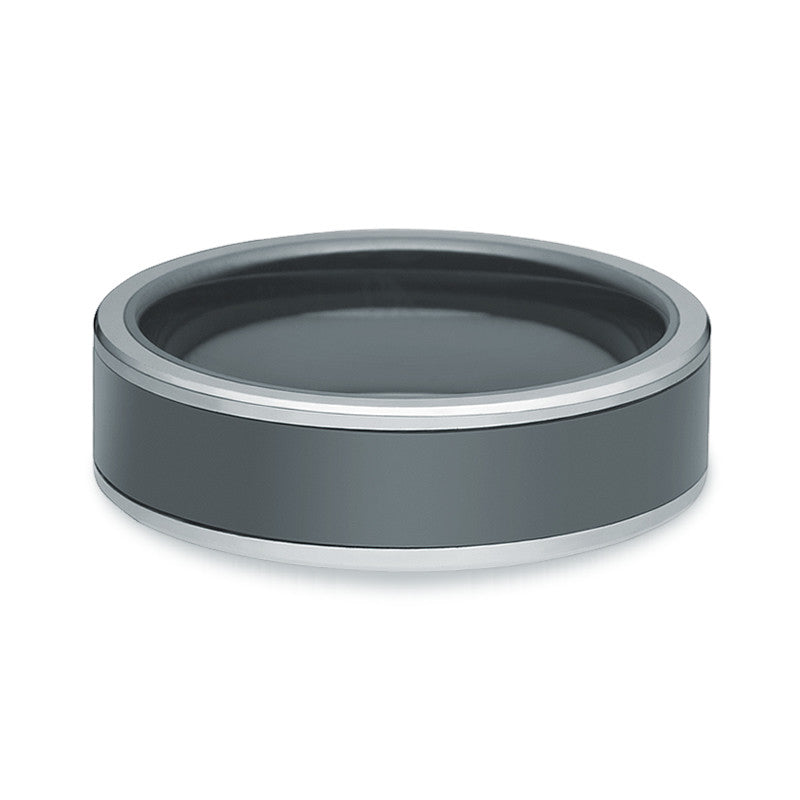 Tungsten Carbide & Black Ceramic Ring - Zaffre Jewellery - 2