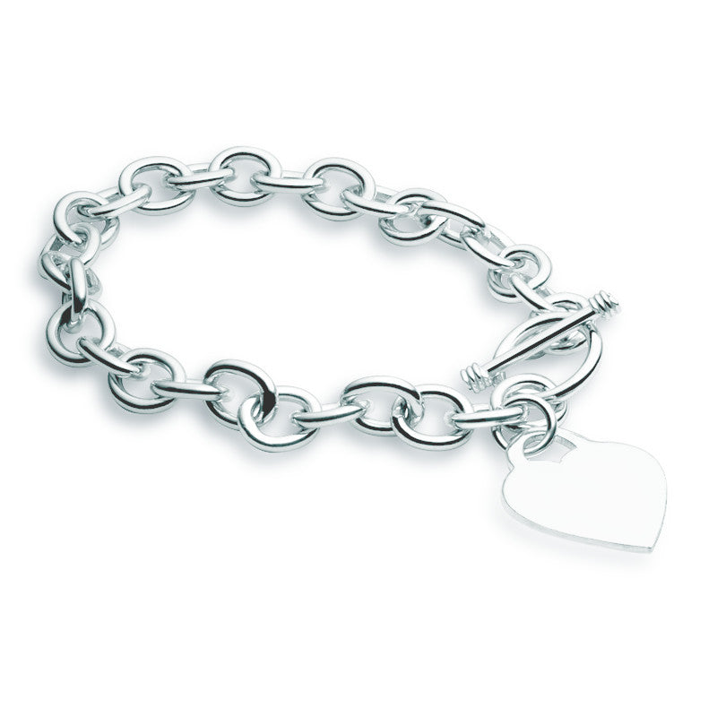 Cable Bracelet - Heart & Fob - Zaffre Jewellery - 1