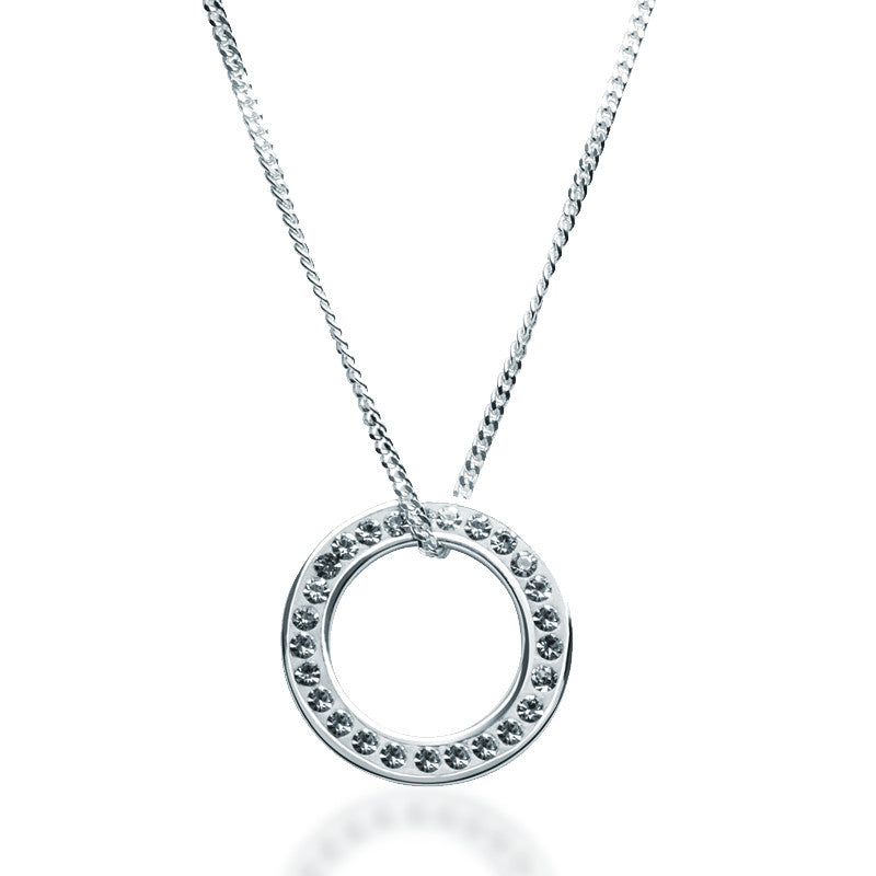 Swarovski Crystal Circle Necklace - Zaffre Jewellery - 1