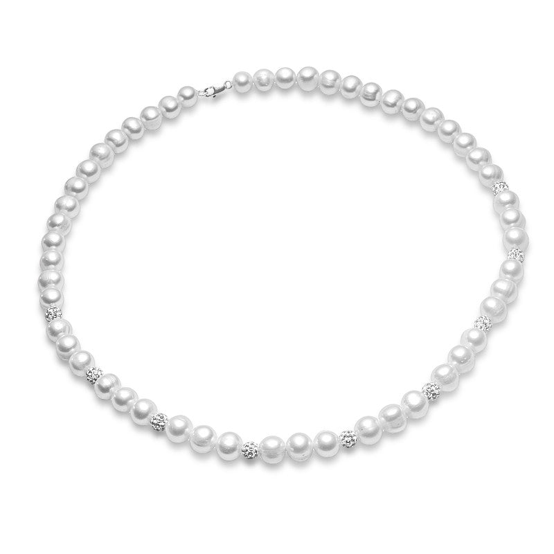 Pearl & Crystal Necklace - Zaffre Jewellery - 1