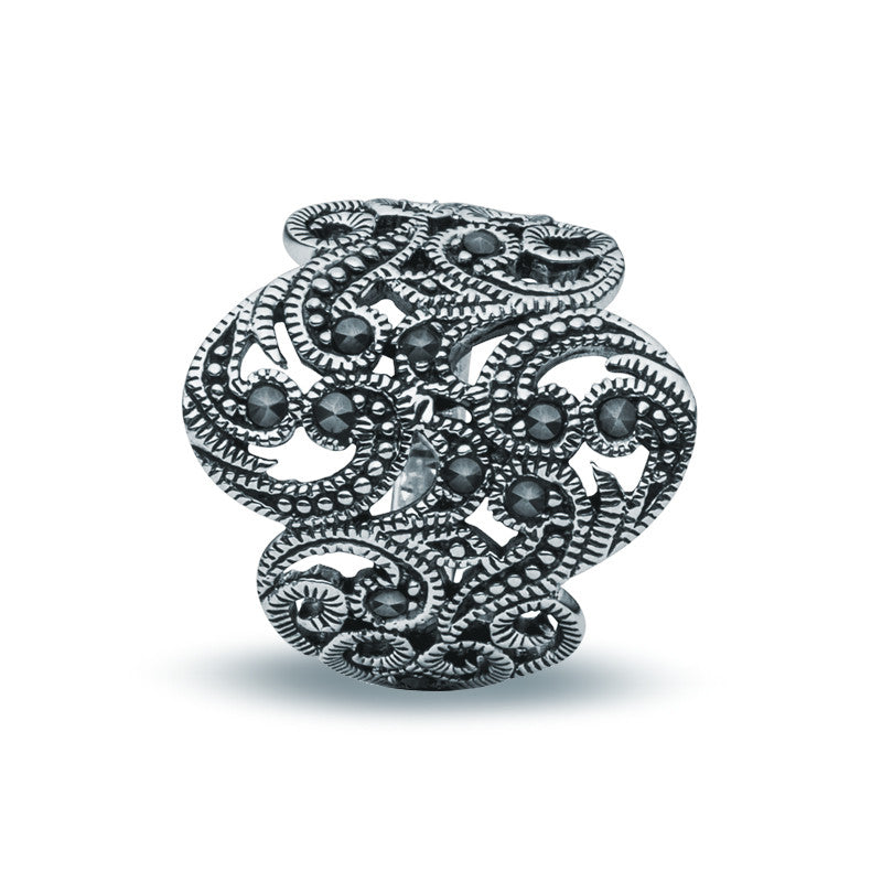 Jet Crystal Ring - Marquise - Zaffre Jewellery - 1