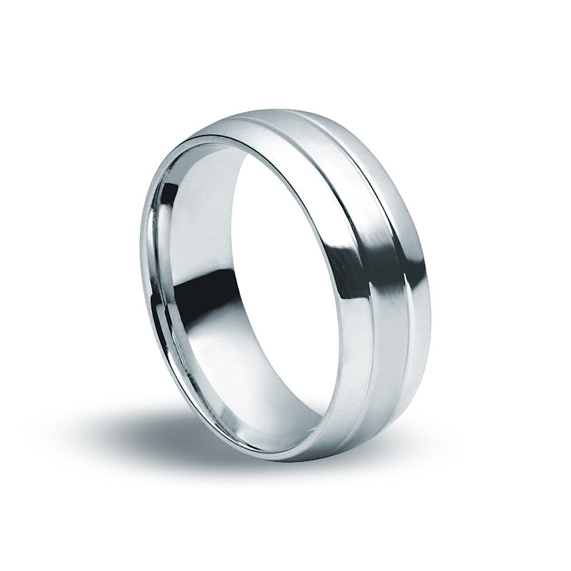 Stainless Steel Round Edged Ring - Zaffre Jewellery - 1