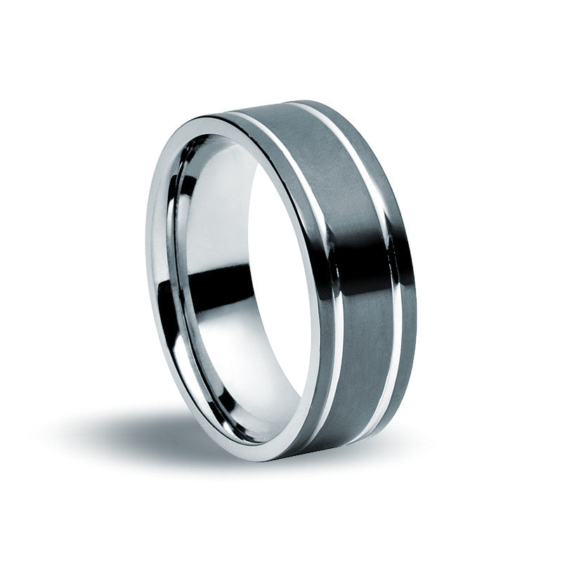 Stainless Steel Black Plate Ring - Zaffre Jewellery - 1