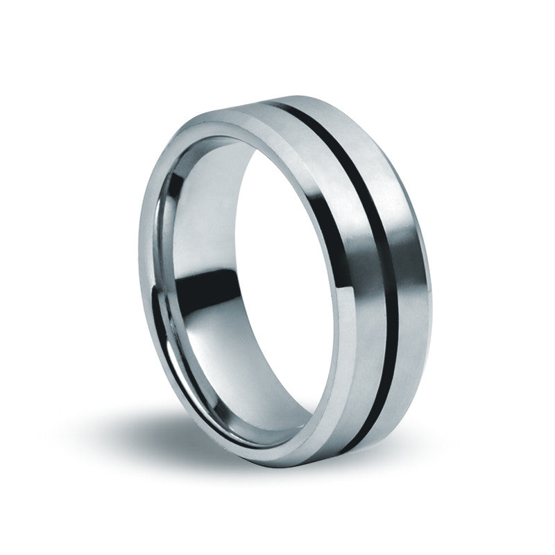 Tungsten Carbide Matte & Black Ring - Zaffre Jewellery - 1