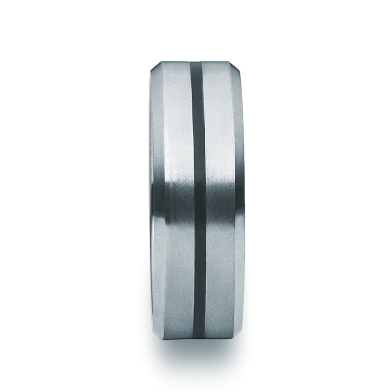 Tungsten Carbide Matte & Black Ring - Zaffre Jewellery - 2