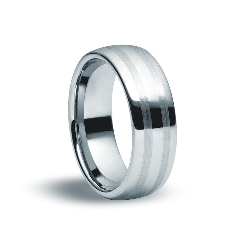 Tungsten Carbide Matte & Gloss Ring - Zaffre Jewellery - 1
