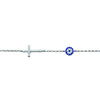 Evil Eye Cross Bracelet with CZ
